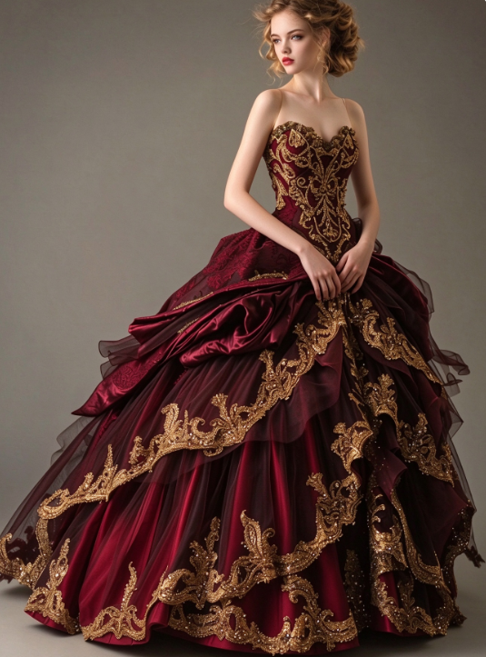 Chic Burgundy Porm Dress A-Line Satin Long Evening Dress ED11422