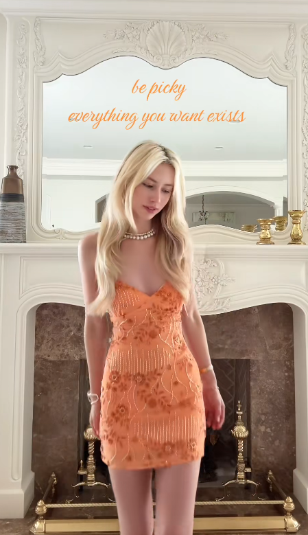 Pretty Orange Short Prom Dress Sheath Chiffon Beaded Birthday Dress ED11458