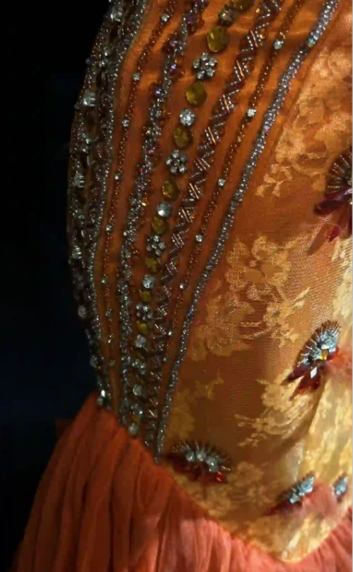 Jolie robe de bal fourreau orange en tulle, longue robe de soirée ED11552