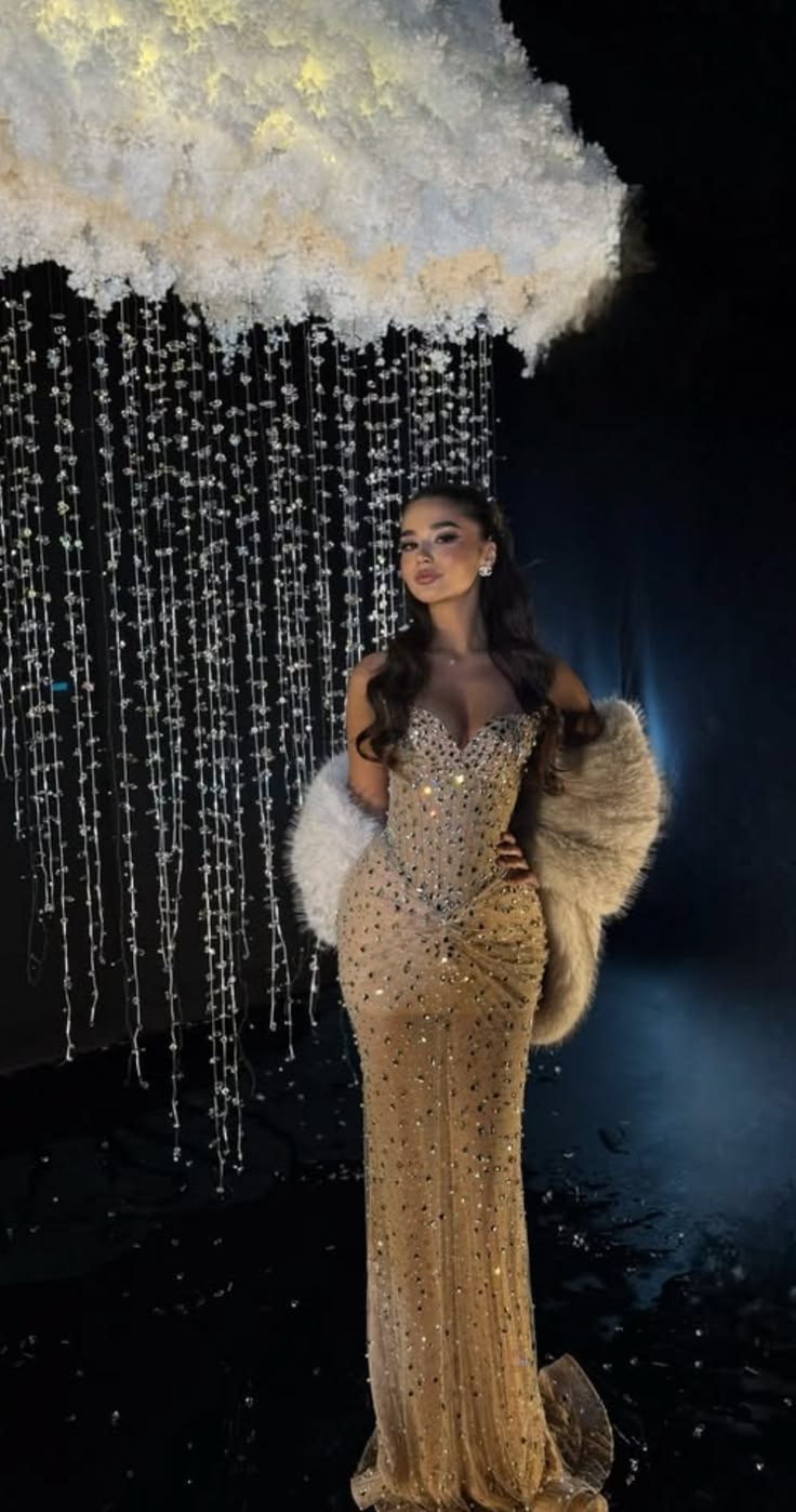 Robe de bal fourreau champagne à décolleté en cœur, en tulle et perles, longue robe de soirée ED11856