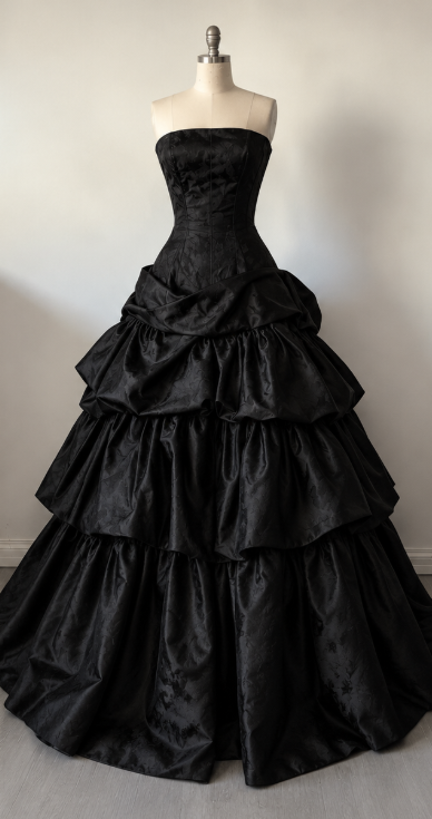 Robe de bal chic bleu marine, robe de soirée longue en satin coupe trapèze ED12160