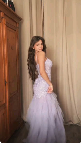 Gorgeous Light Purple Prom Dress Sheath Tulle Long Evening Dress ED12169
