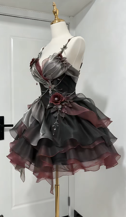 Cute Black Short Prom Dress A-Line Tulle Birthday Party Dress ED12186