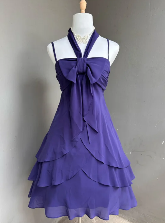 Elegant Spaghetti Strap Sheath Birthday Dresses, Purple Homecoming Dresses EP04042