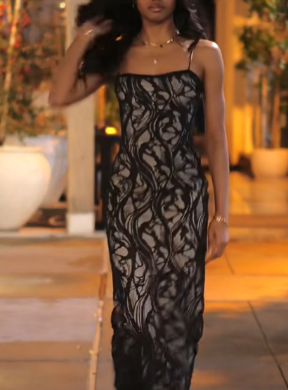 Sexy Spaghetti Strap Sheath Lace Long Prom Dresses, Black Formal Evening Dresses EP04074