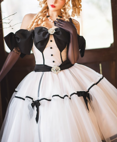 Cute Off-the-shoulder Ball Gown Tulle Short Birthday Dresses White Sweet Lolita Dresses EP04091