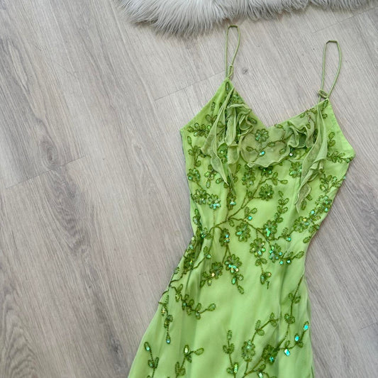 Robes d'anniversaire élégantes bleu dégradé, col en V, paillettes, mousseline, fourreau, robes de bal, robes de soirée ED04456