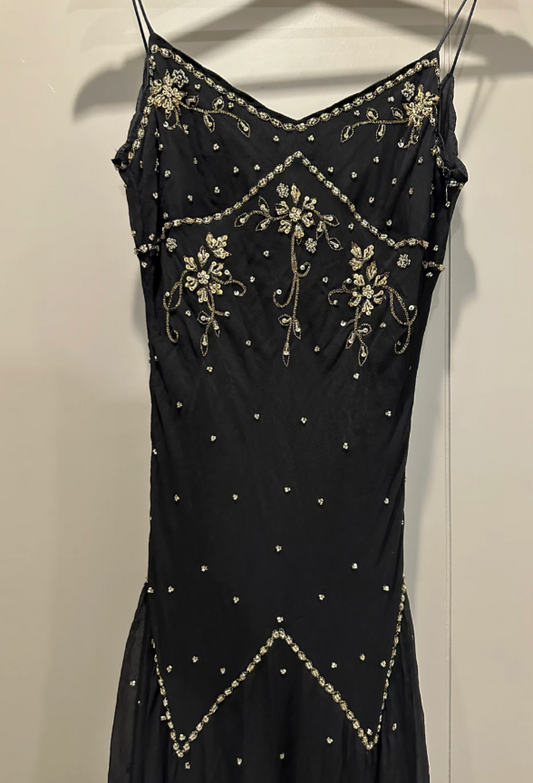 Chic Black Short Prom Dresses Sheath Spaghetti Straps Birthday Dresses Beaded Chiffon Sleeveless Homecoming Dresses EP06041