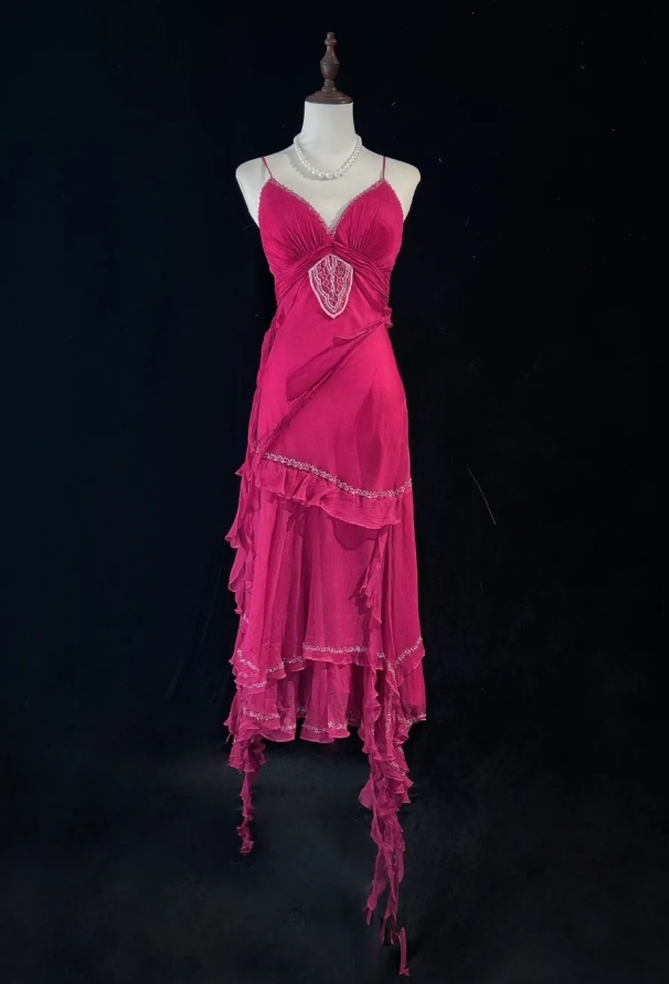 Fairy Hot Pink Short Prom Dresses Sheath Sapghetti Straps Birthday Dre – EvaFashionDress
