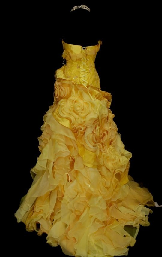 Cute Yellow A-Line Long Prom Dresses Tulle Strapless Quinceanera Dresses Sleeveless Sweet 16 Dress EP06086