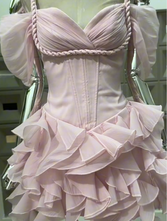 Cute Straps Sheath Cocktail Dress Tulle Homecoming Dress Pink Birthday Dress EP08632