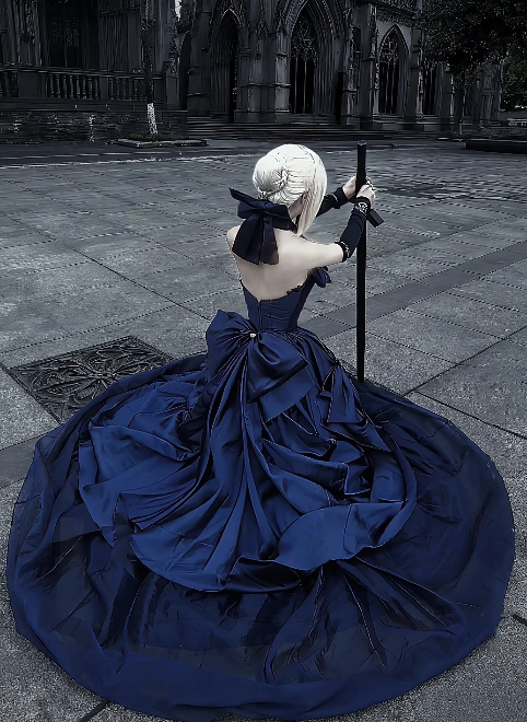 Fairy Strapless A-Line Navy Blue Long Prom Dresses Satin Navy Blue Qui EvaFashionDress Fairy Strapless A-Line Navy Blue Long Prom Dresses Satin Navy Blue Qui EvaFashionDress