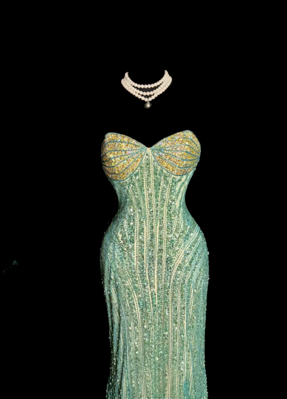 Elegant Sweetheart neck Mermaid  Green Long Prom Dresses Chiffon Baeded Sequins Green Evening Dresses EP5186