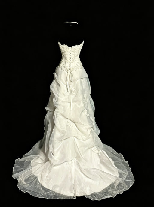 Robe de bal élégante blanche fourreau bustier tulle longue robe de soirée EW04788