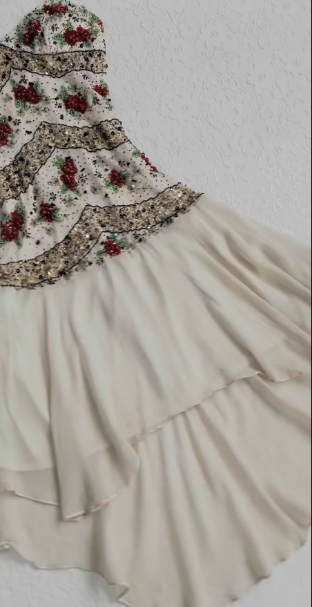 Robe de soirée courte vintage abricot à bretelles fines en mousseline de soie, robe d'anniversaire fourreau perlée EW04801