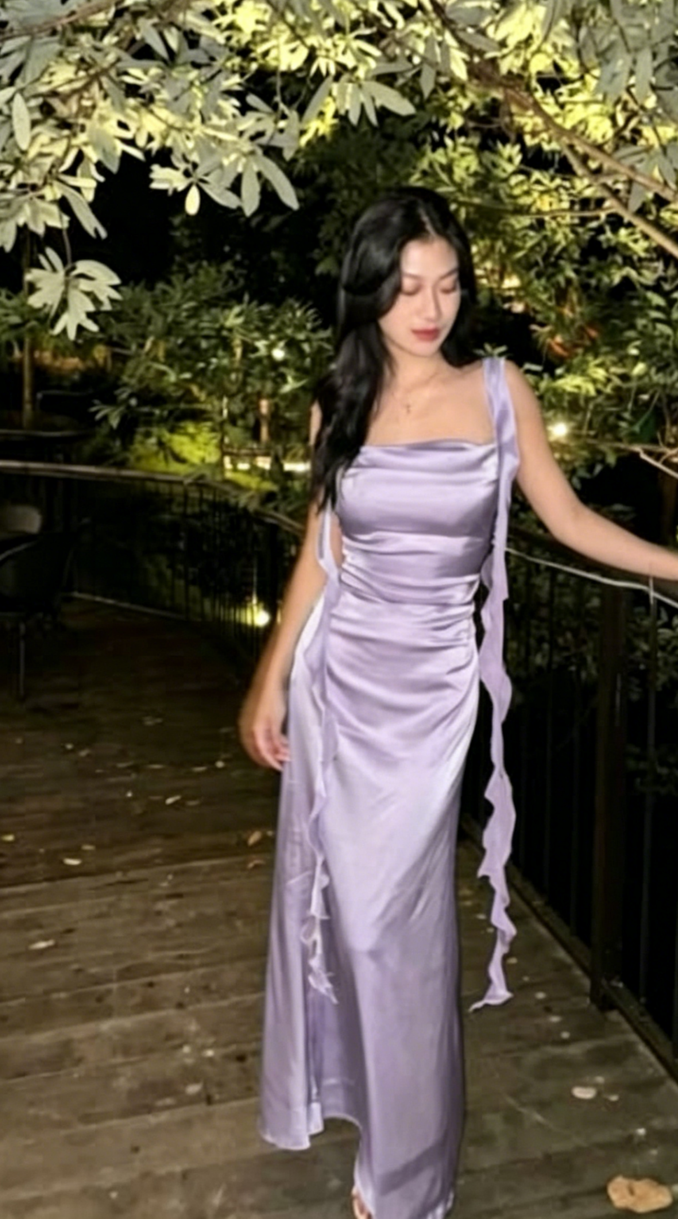 Robe de Demoiselle d'Honneur Rose Poudré Bretelles Fines Fourreau Satin Longue Robe de Soirée EW0816