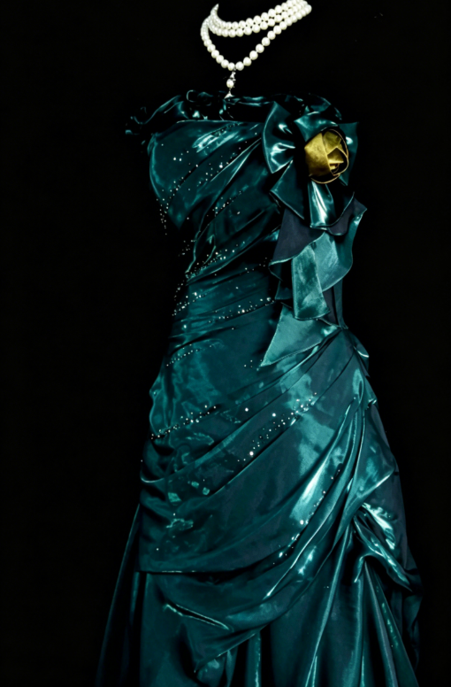 Robe de bal élégante sarcelle sans bretelles en satin Robe de soirée longue fourreau EW08975