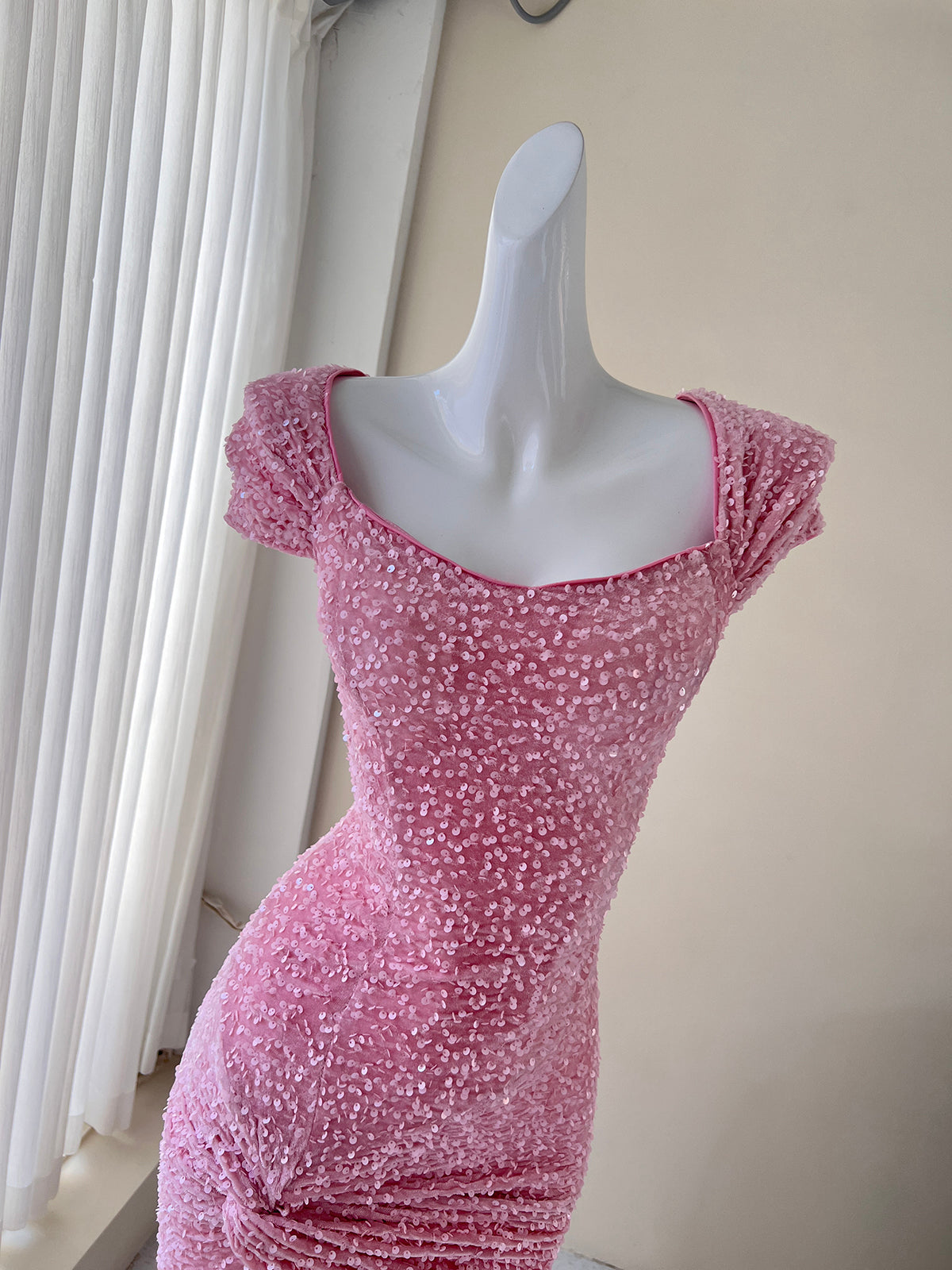 Pink Sweet Mermaid Dress Sequin Birthday Dress Princess Dress ED01075