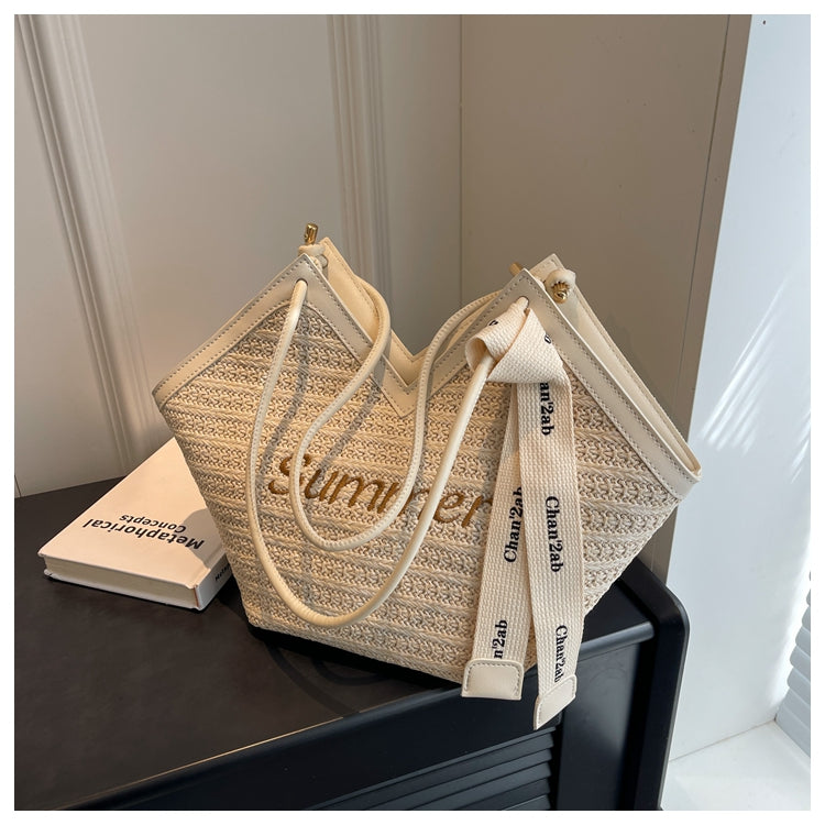 Small versatile straw shoulder bag tote bag ED0446