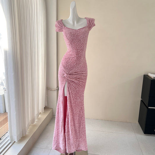 Pink Sweet Mermaid Dress Sequin Birthday Dress Princess Dress ED01075