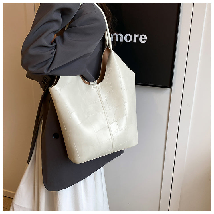 Vintage soft leather large capacity shoulder bag commuter tote bag ED0507