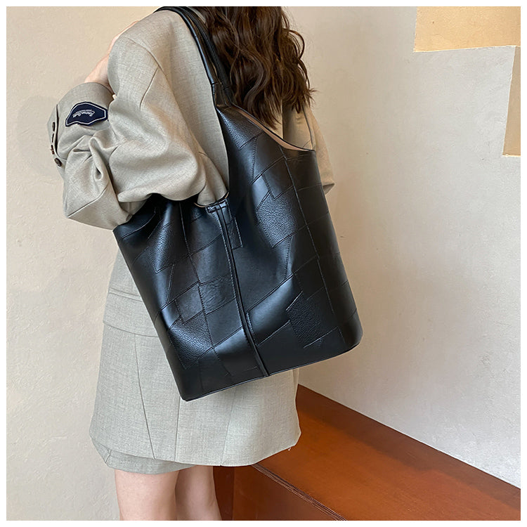 Vintage soft leather large capacity shoulder bag commuter tote bag ED0507