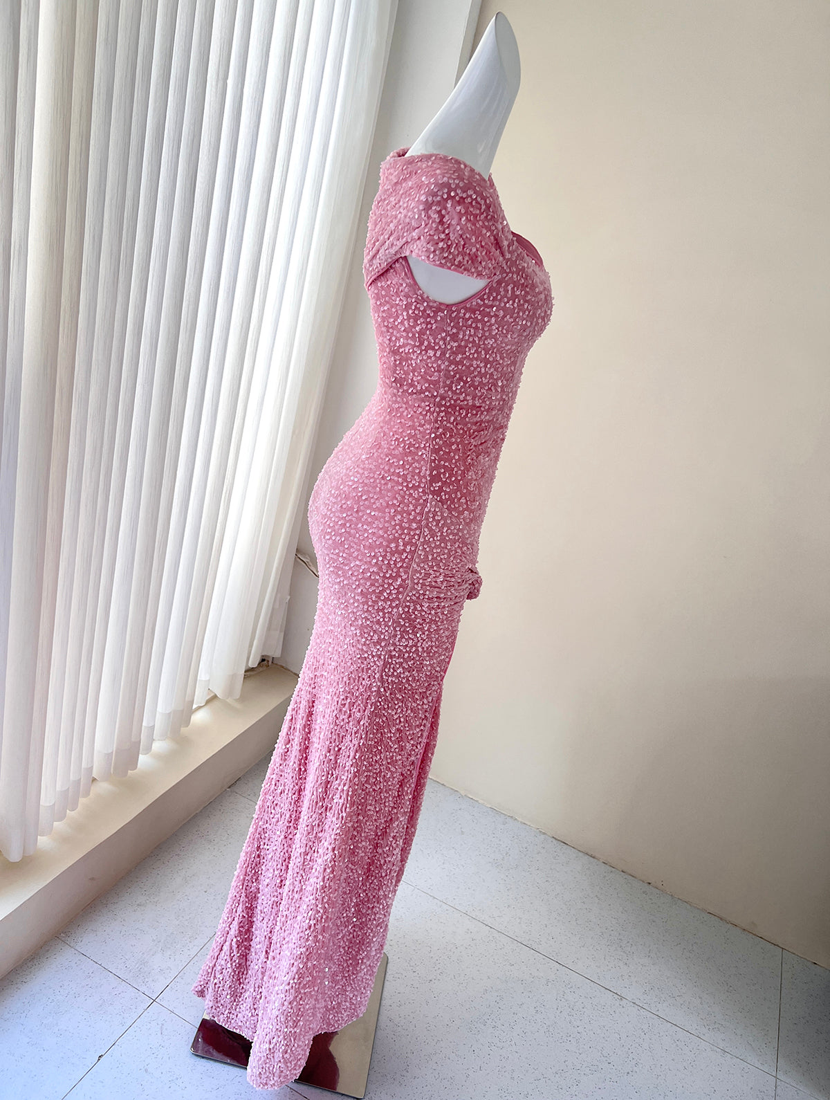 Pink Sweet Mermaid Dress Sequin Birthday Dress Princess Dress ED01075