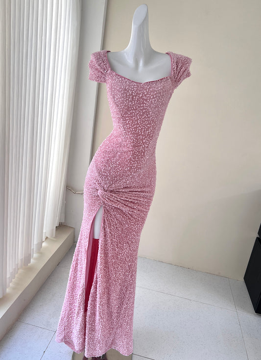 Pink Sweet Mermaid Dress Sequin Birthday Dress Princess Dress ED01075