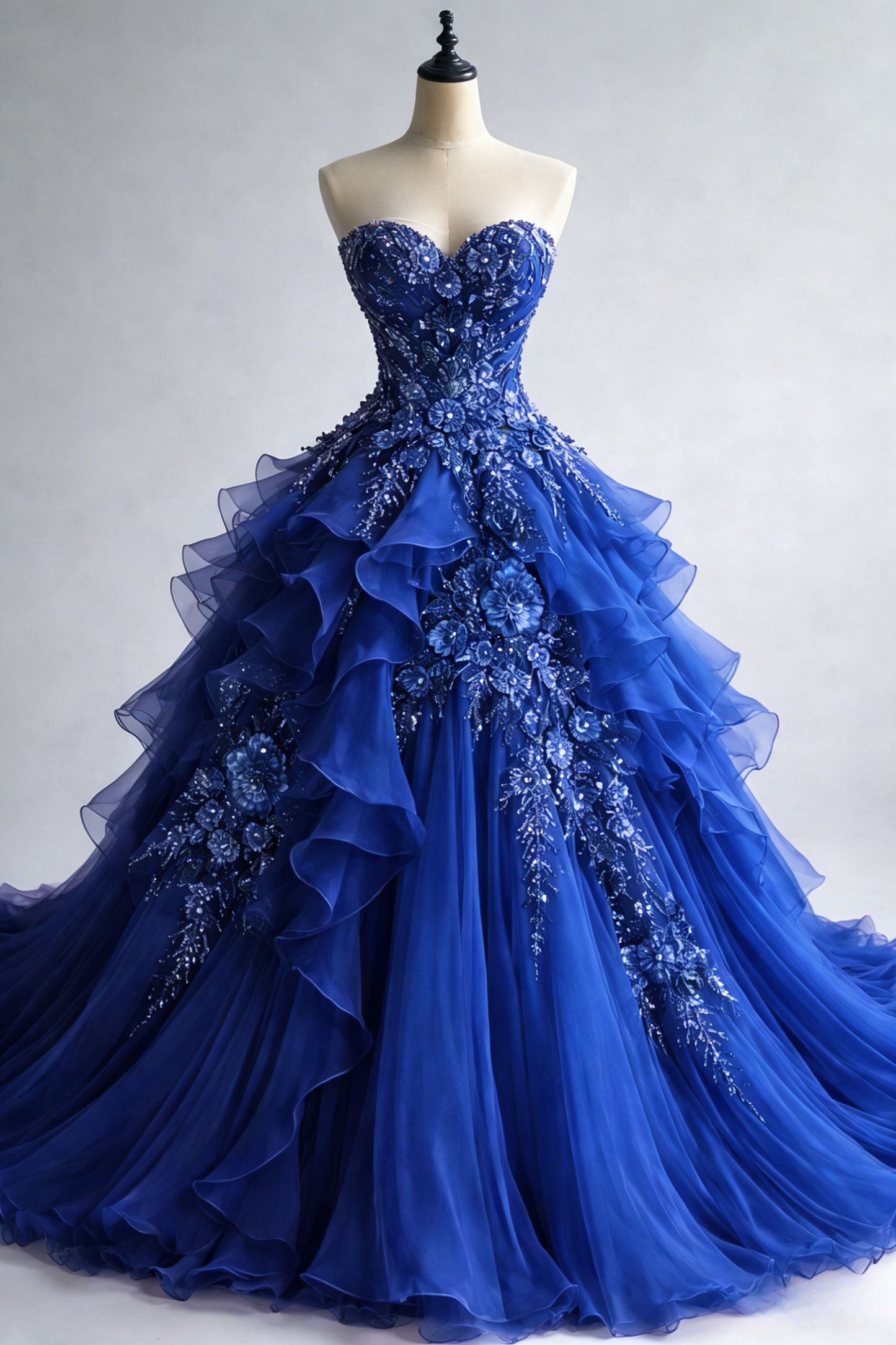 Royal Blue Tulle A-Line Formal Dress