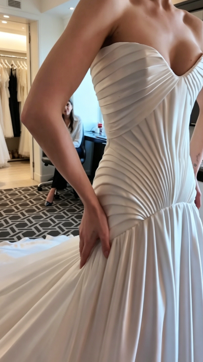 Satin Wedding Dress A-Line White Bridal Gown Sleeveless Sweetheart Bridal Dress WD0102
