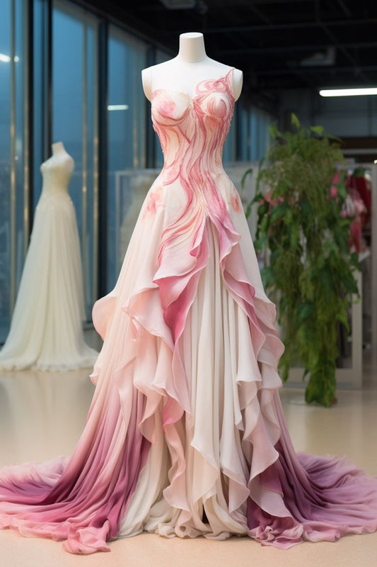 A-Linie One-Shoulder Chiffon Langes Ballkleid, Wunderschönes Abendkleid ED01472