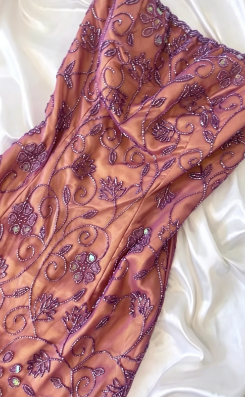 Vintage-Inspired Purple Chiffon Mermaid Prom Dresses Elegant Beaded Sleeveless Party Dresses ED01988