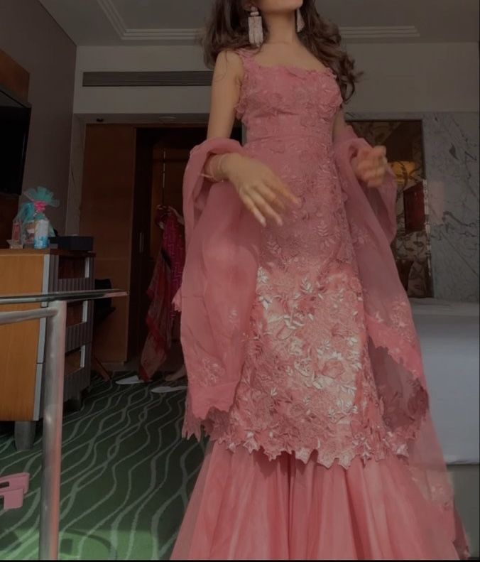 Gorgeous Hot Pink Square Neck Mermaid Tulle Appliques Long Prom Dresses Formal Evening Gowns with Capes ED02530