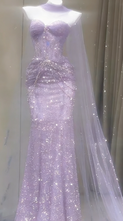 Gorgeous Sweetheart Mermaid Tulle Long Prom Dresses, Blue Formal Evening Dresses ED04211