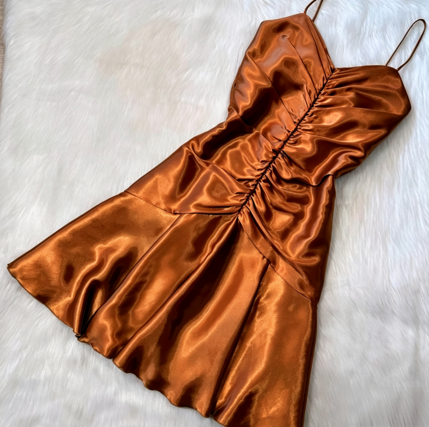 Vintage Sheath Green Hoco Dresses Satin Spaghetti Strap Short Prom Dresses ED04460