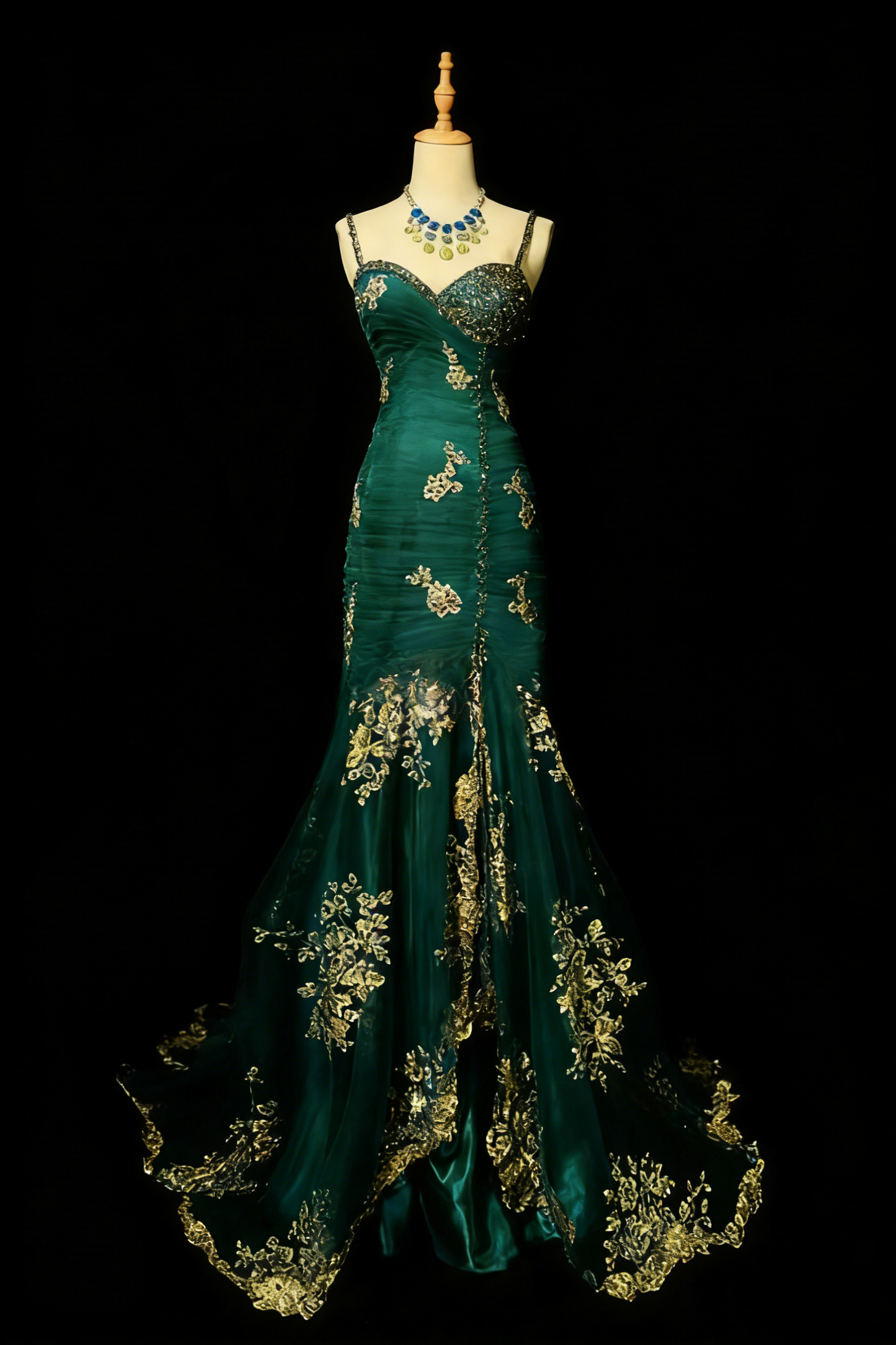 Chic Blue Long Prom Dresses Beaded Tulle Sheath Evening Dresses Sleeveless Birthday Dress ED06181