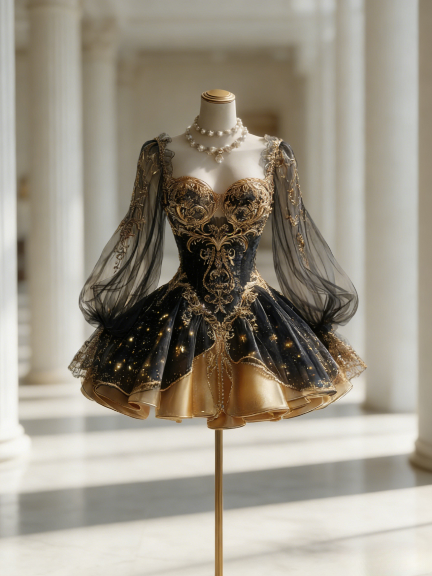 Cute A-Line Short Prom Dresses Sweetheart Applique Black Birthday Dresses Tulle Long Sleeves Party Dresses ED06224