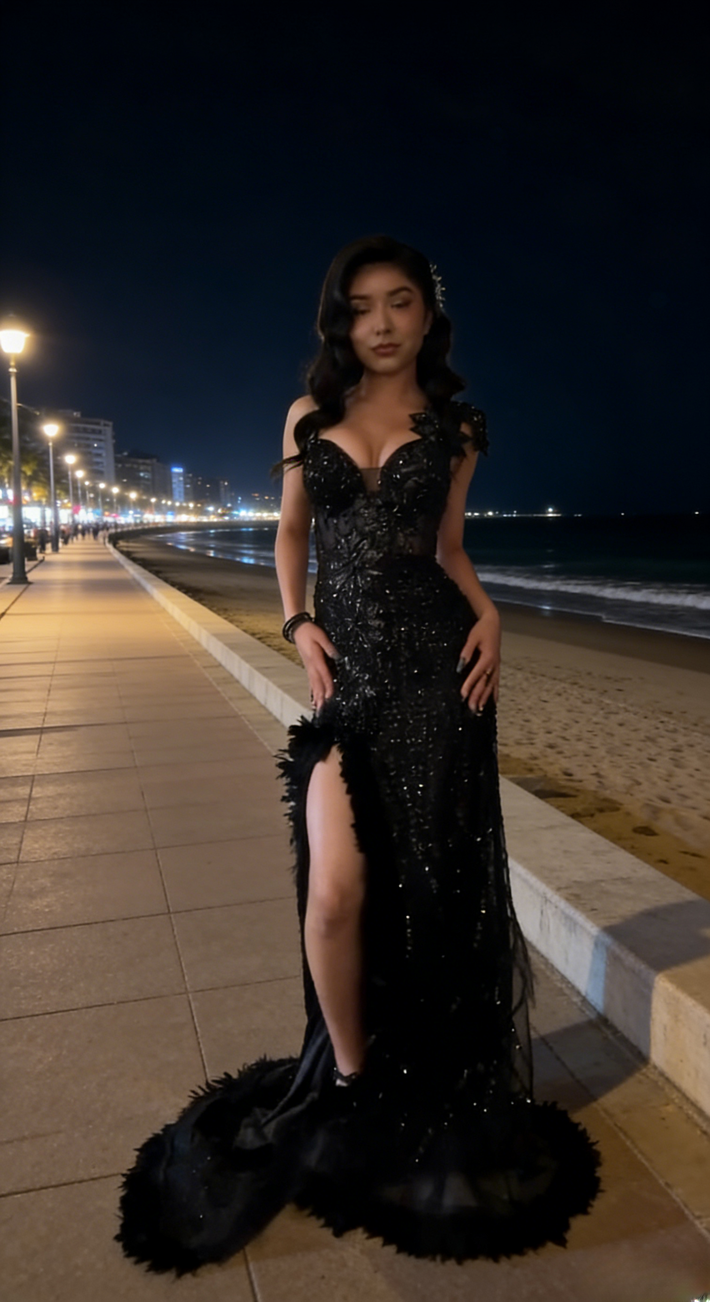 Fashion Black Prom Dress Tulle Beaded Sweeheart Evening Dress Sheath Party Dress ED07185
