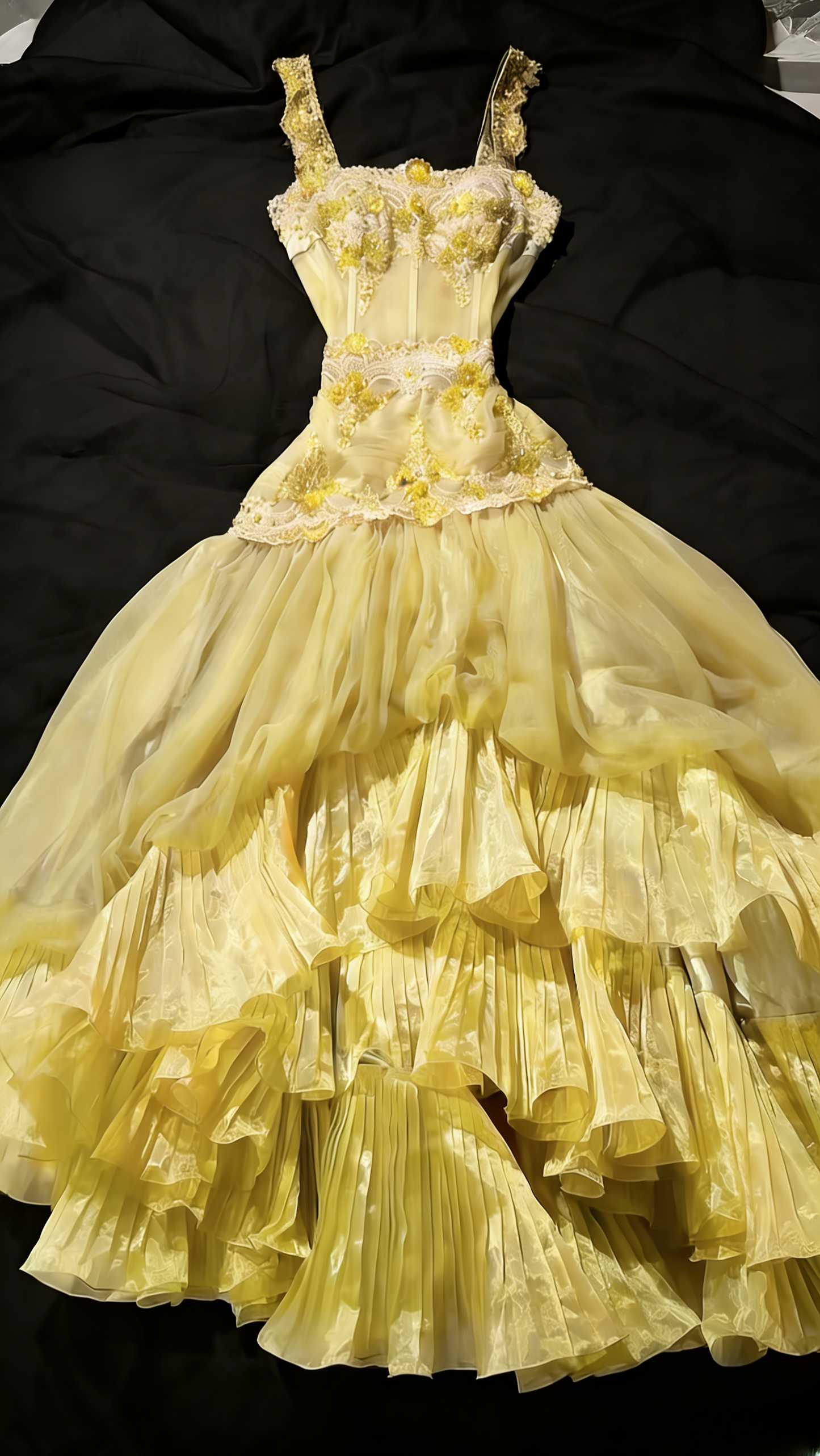 Robe de bal longue verte élégante, ornée d'appliques en tulle et de bretelles, coupe trapèze, référence ED07239