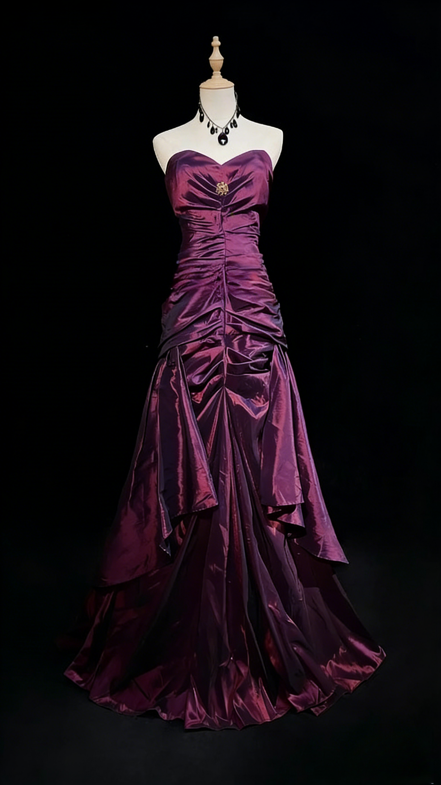 Elegant Burgundy Birthday Dresses, Sweetheart Sheath Long Prom Dresses, Satin Sleevless Evening Dresses EP06499