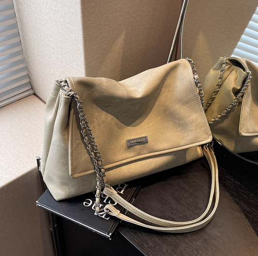 Sac de voyage pour femme, grande capacité, nouvelle mode automne-hiver, niche, sac messager à bandoulière avec chaîne ED0100