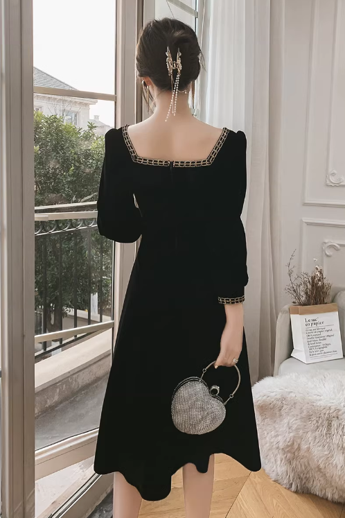 Schwarzes Temperamentkleid High-End-Licht Luxuskleid ED0158