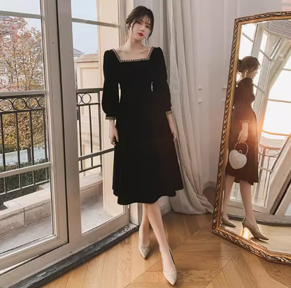 Schwarzes Temperamentkleid High-End-Licht Luxuskleid ED0158