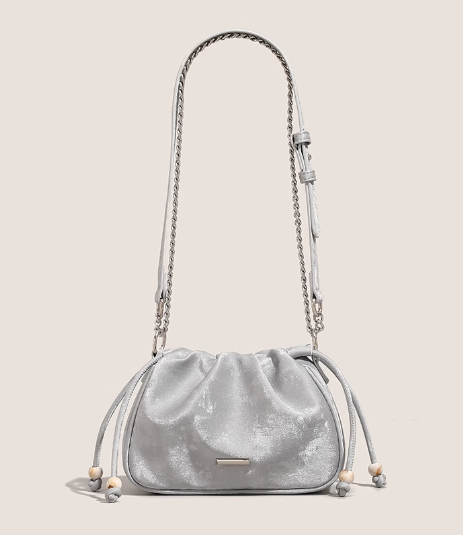High-end baguette underarm bag white niche shoulder crescent bag  ED0172