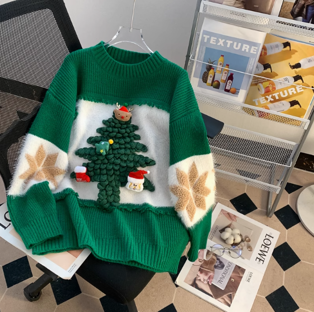 Red Christmas themed pullover sweater ED0184