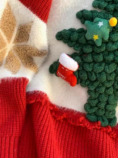 Red Christmas themed pullover sweater ED0184