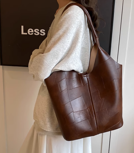 Sac à bandoulière vintage en cuir souple de grande capacité, sac fourre-tout pour les déplacements ED0507