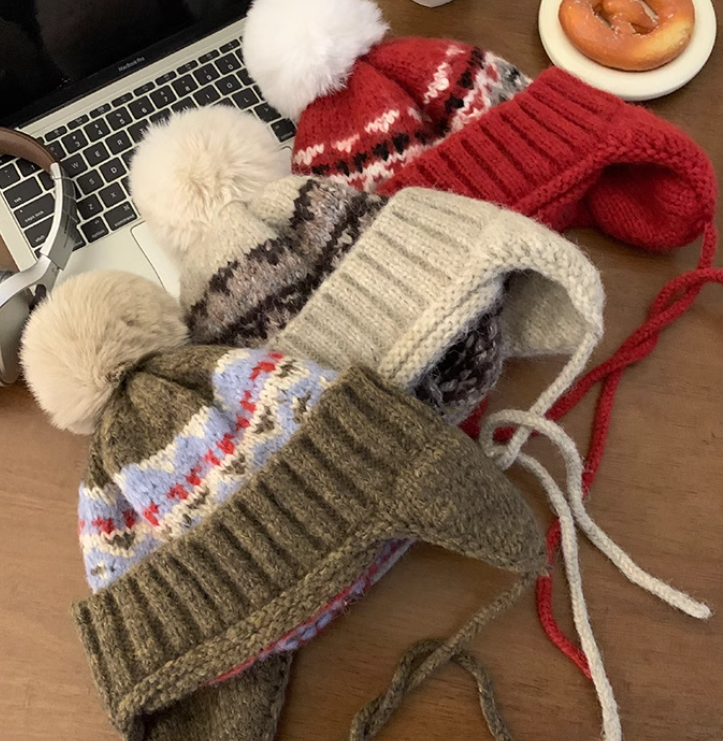 Fair Isle Vintage Thickened Warm Ski Beanie ED0929