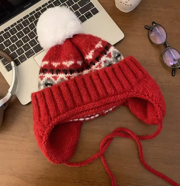 Fair Isle Vintage Thickened Warm Ski Beanie ED0929