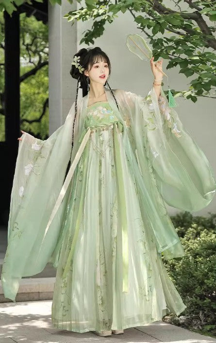 Robe de soirée verte style HanFu chinois, tenue de bal d'anniversaire, ED02073